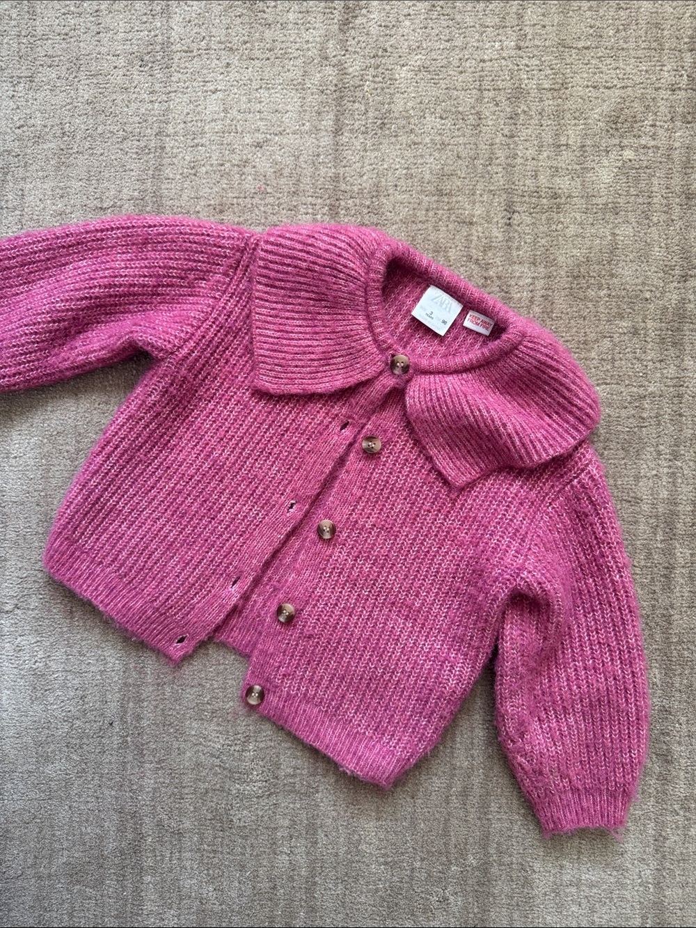 2T Zara ballon sleeve button sweater Collar